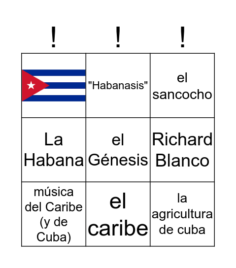 "Habanasis" y Cuba Bingo Card