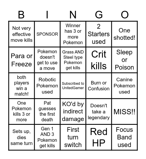 Then we fight bingo UG take two leave one Bingo Card