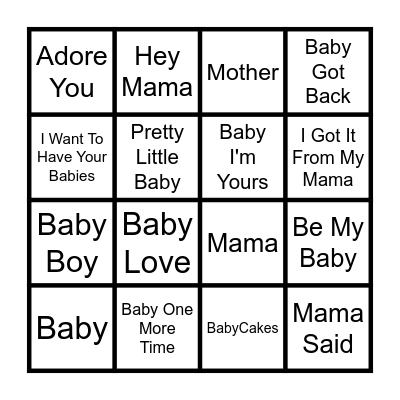 Baby Bangers Bingo Card