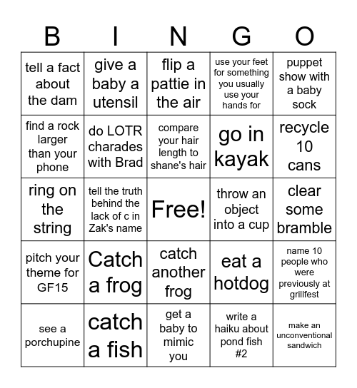 Grill Fest Bango Bingo Card