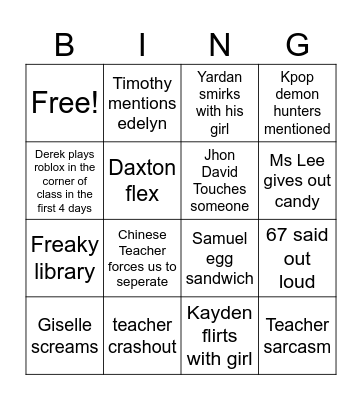 Bing Bingo Card