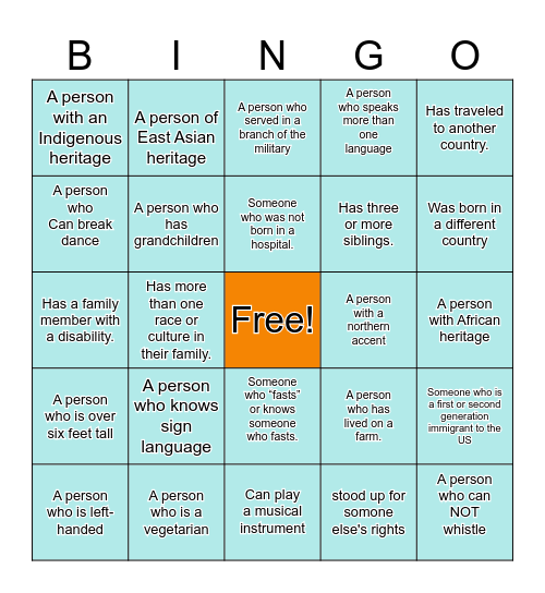 Diversity, Equity & Inclusion Bingo Card