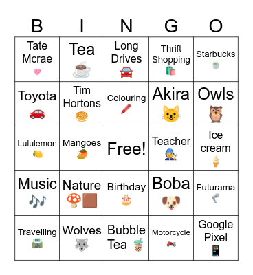 Bingo About Us ♥️ Bingo Card