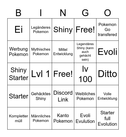 Wundertausch Bingo Card