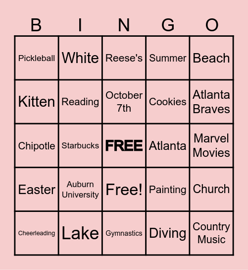 Get to Know Ms. Hagerman! Bingo Card