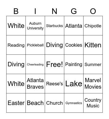 Get to Know Ms. Hagerman Bingo Card