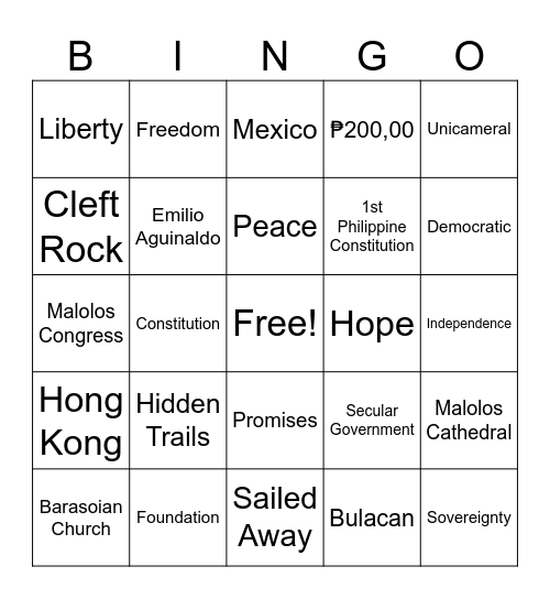 Listen! Learn! BINGO! Bingo Card