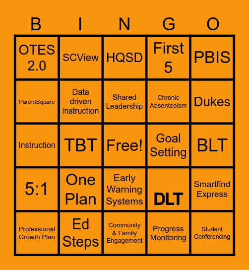 Welcome New Dukes! Bingo Card