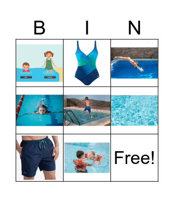 naar het zwembad Bingo Card