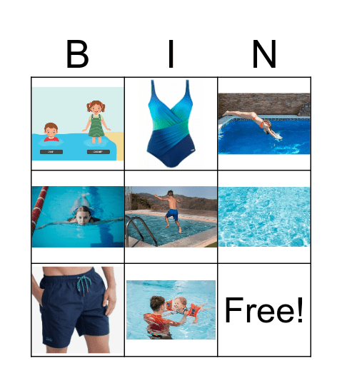 naar het zwembad Bingo Card