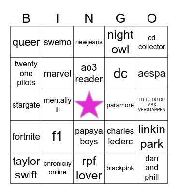 Cameron Bingo !! Bingo Card