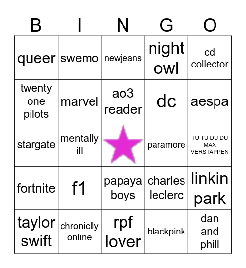 Cameron Bingo !! Bingo Card