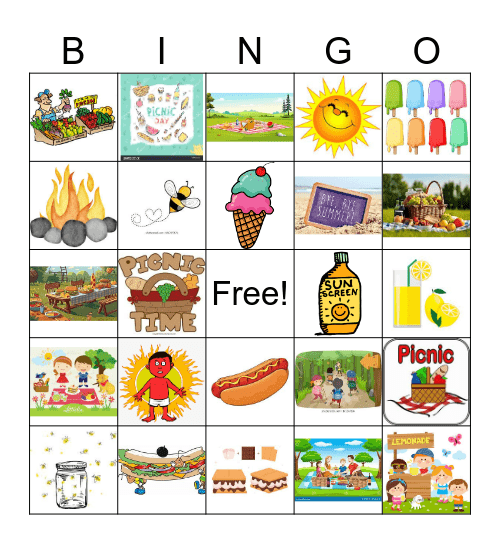 Picnic Bingo Card