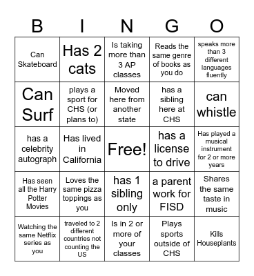 AP Lang BIngo Card
