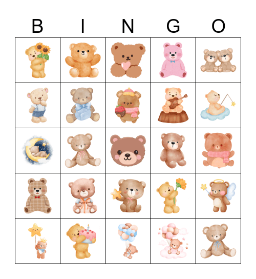 Teddy Bear Picnic Bingo Card