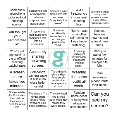 Microsoft Teams Conference Call BINGO Card