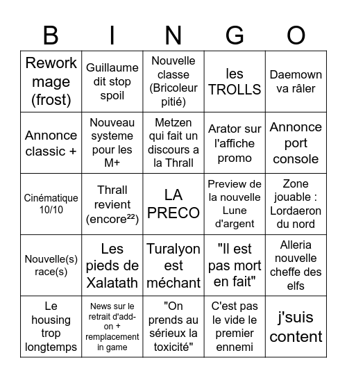 Midnight or riot Bingo Card