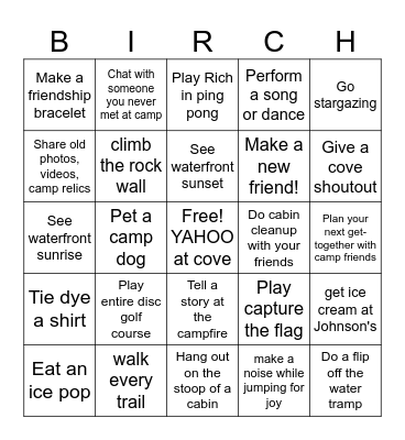 Reunion Weekend Bingo! Bingo Card