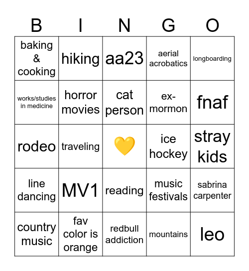 soleil🌞 Bingo Card
