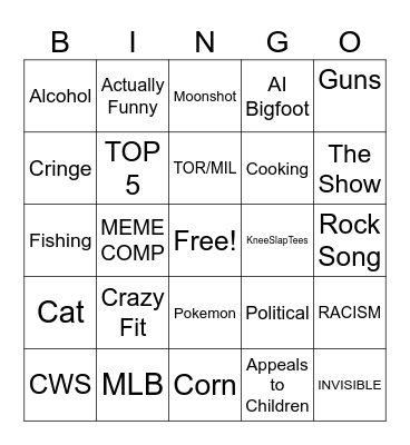 Short Bingo Card