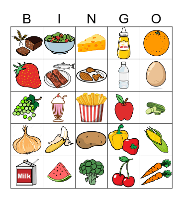 Food Bingo Card