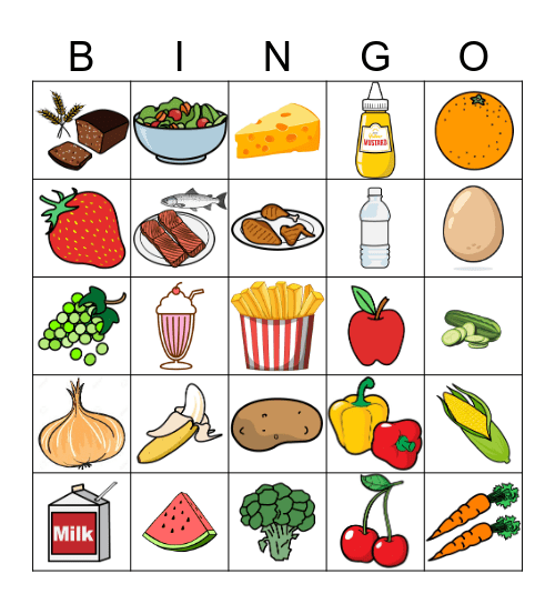 Food Bingo Card