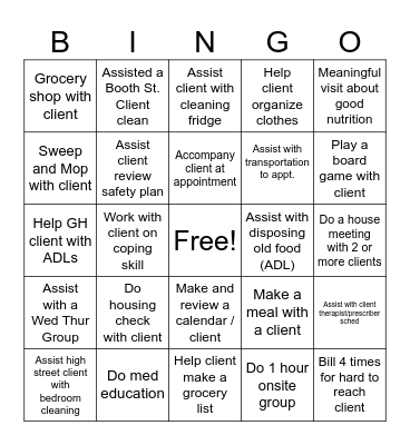 Sunrise RRP Bingo Card