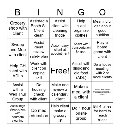 Sunrise RRP Bingo Card