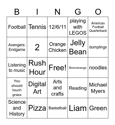 Period 3 Classmate Bingo Card