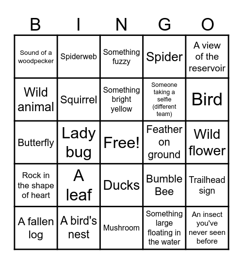 Summer Bingo Challenge Bingo Card