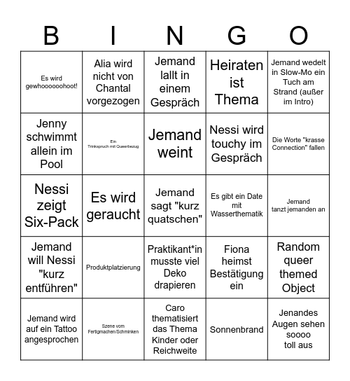 Princess Charming 2025 Folge 4 Bingo Card