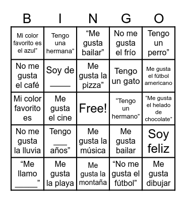 ¿quién eres? Bingo Card