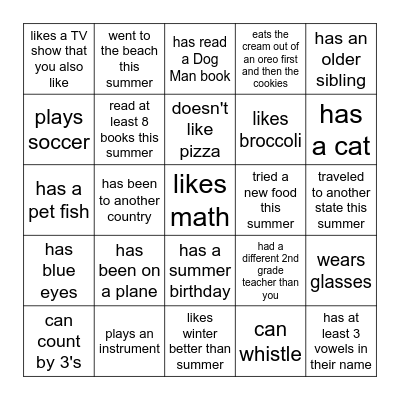 Find Someone Who... Bingo Card