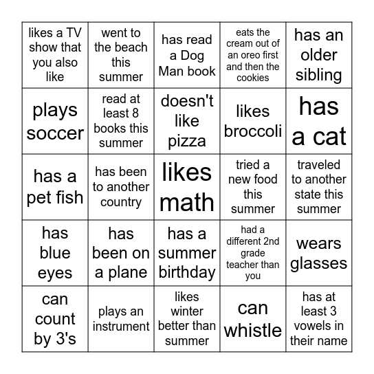 Find Someone Who... Bingo Card