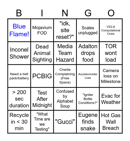 NS2-0085 Bingo Card