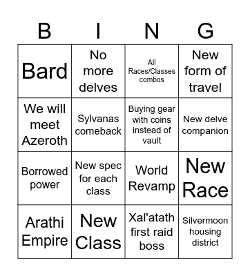Midnight Reveal Bingo Card