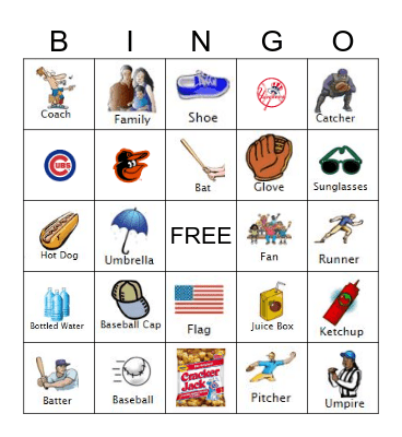 BASEBALL BINGO Card