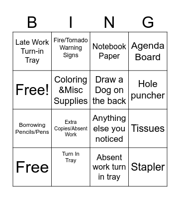 Scavenger Hunt Bingo Card