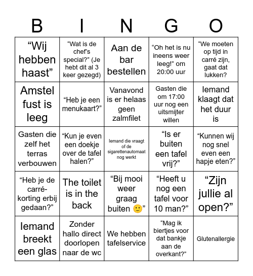 Magere Brug BINGO Card