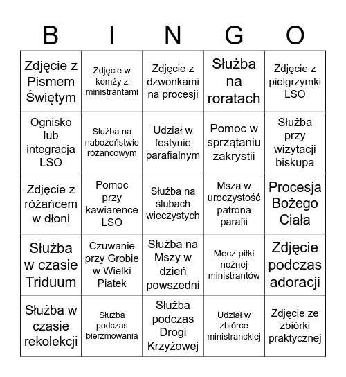 LSO 2025/2026 Bingo Card