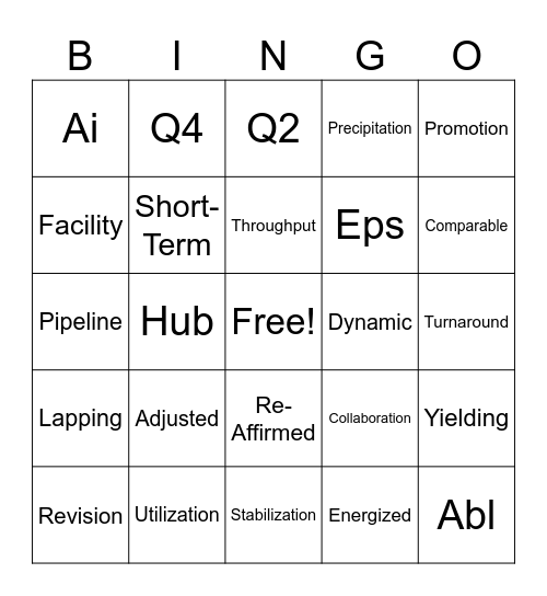 AAP Earnings Bingo Q2'25 Bingo Card