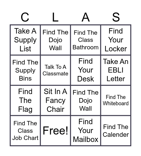 Open House BINGO Card