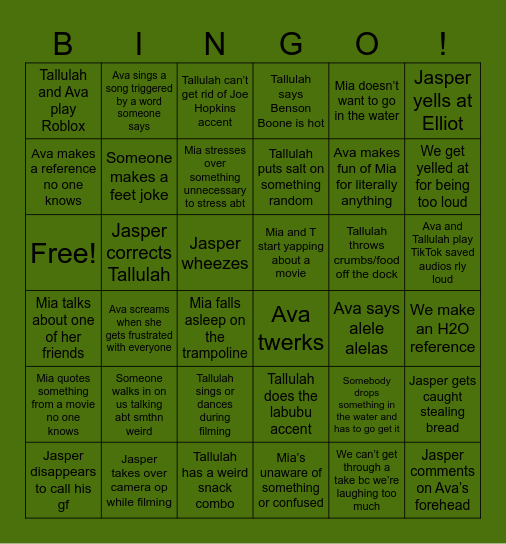 LG 2025 Bingo Card