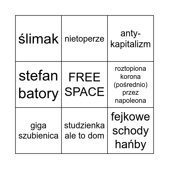 BINGOTALIZUMA Bingo Card