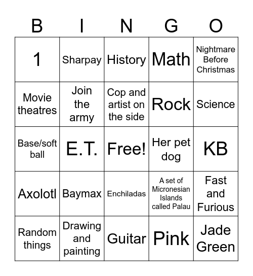 Period 7 Classmate Bingo Card
