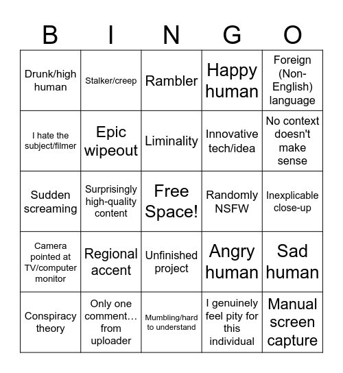 YouTube Graveyard Bingo 2 Bingo Card