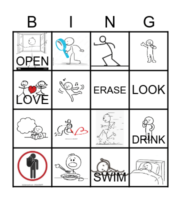 VERBS show actions! Bingo Card