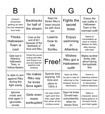 Stream Bingo Card