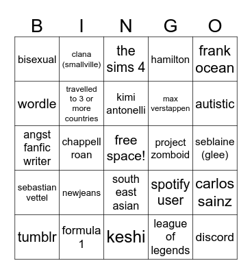 arca’s bingo! Bingo Card