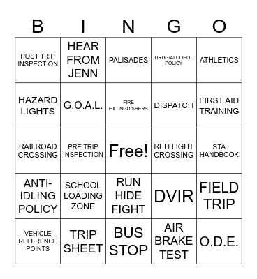STA STARTUP BINGO Card